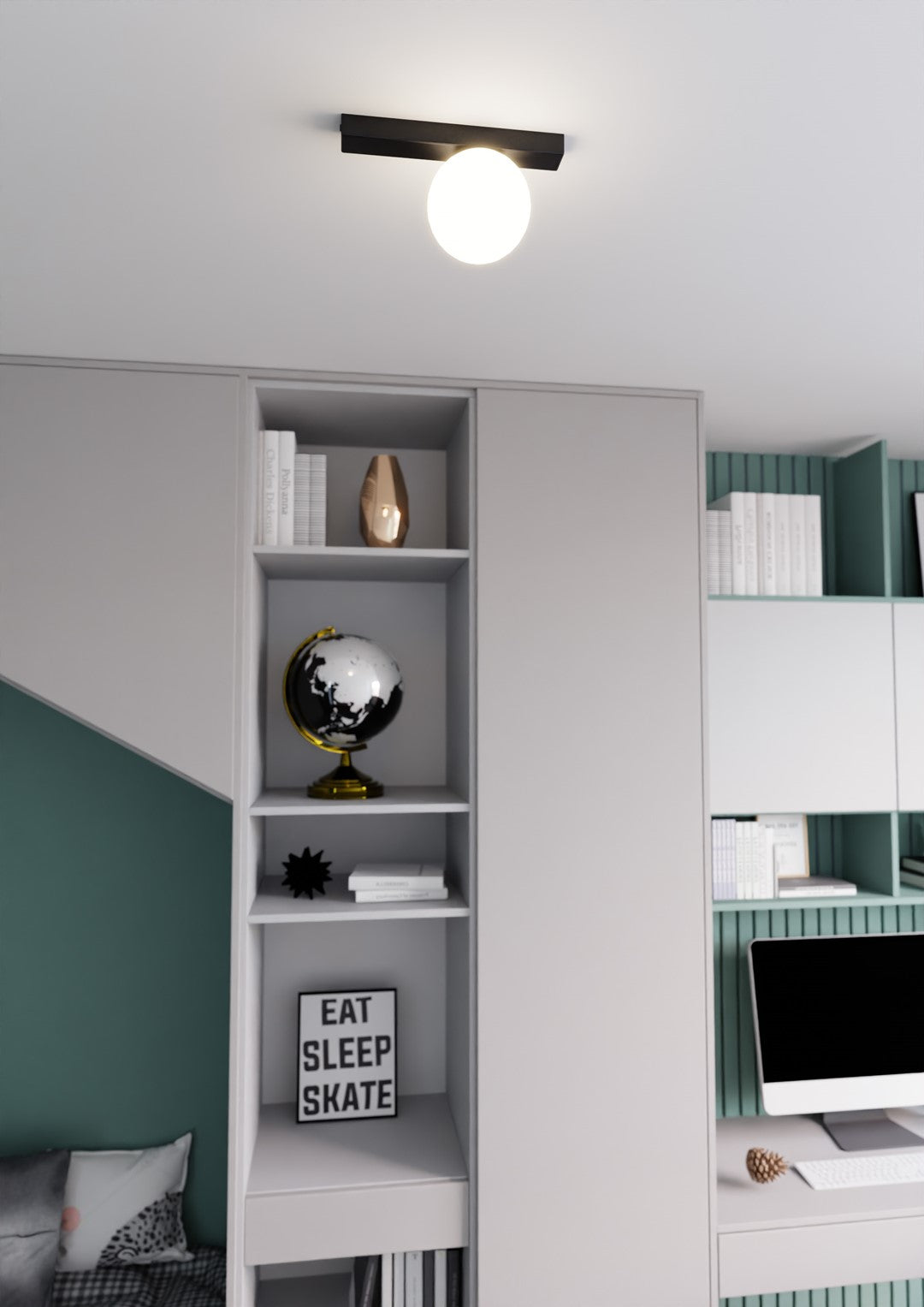 FIT 1 BLACK OPAL – Minimalistische plafondlamp met industriële finesse