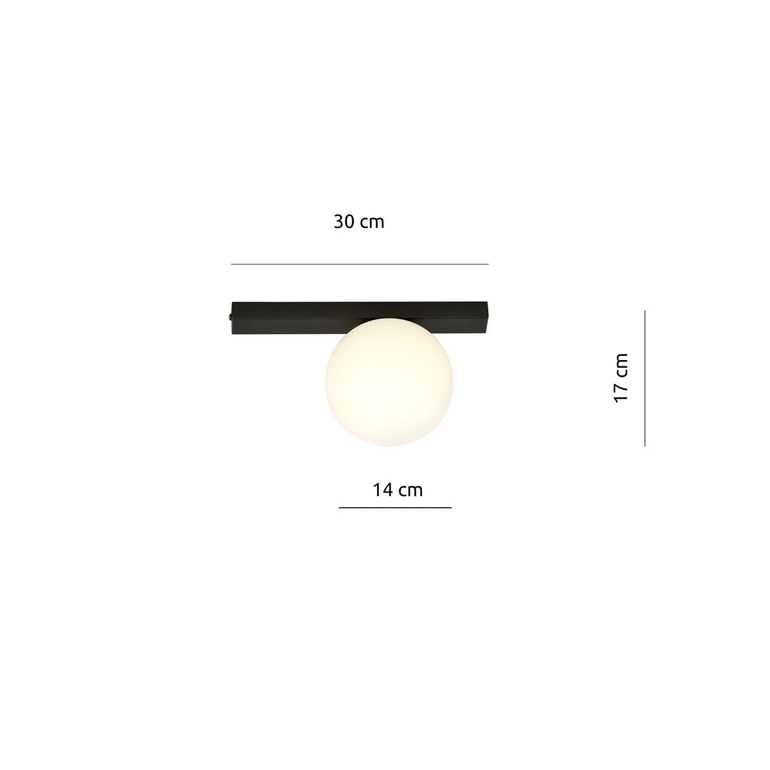 FIT 1 BLACK OPAL – Minimalistische plafondlamp met industriële finesse