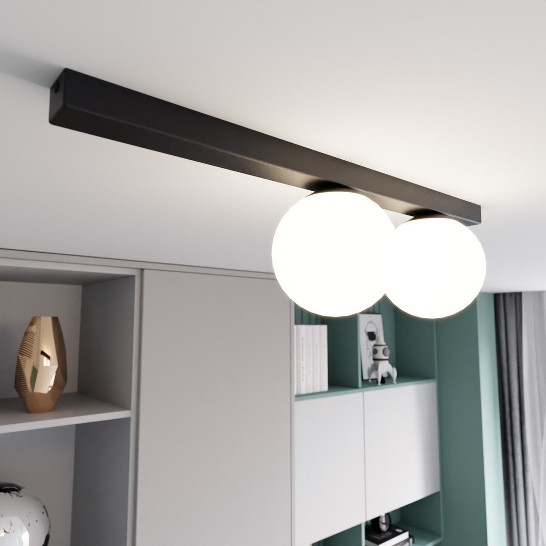 FIT 2 BLACK OPAL – Minimalistische plafondlamp met industriële flair