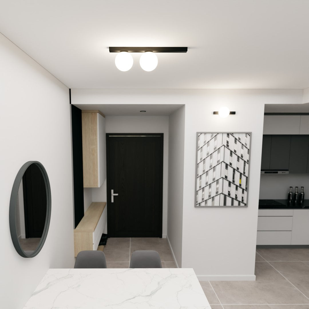 FIT 2 BLACK OPAL – Minimalistische plafondlamp met industriële flair