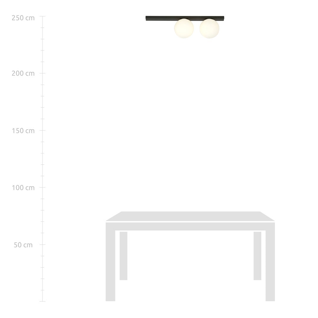 FIT 2 BLACK OPAL – Minimalistische plafondlamp met industriële flair