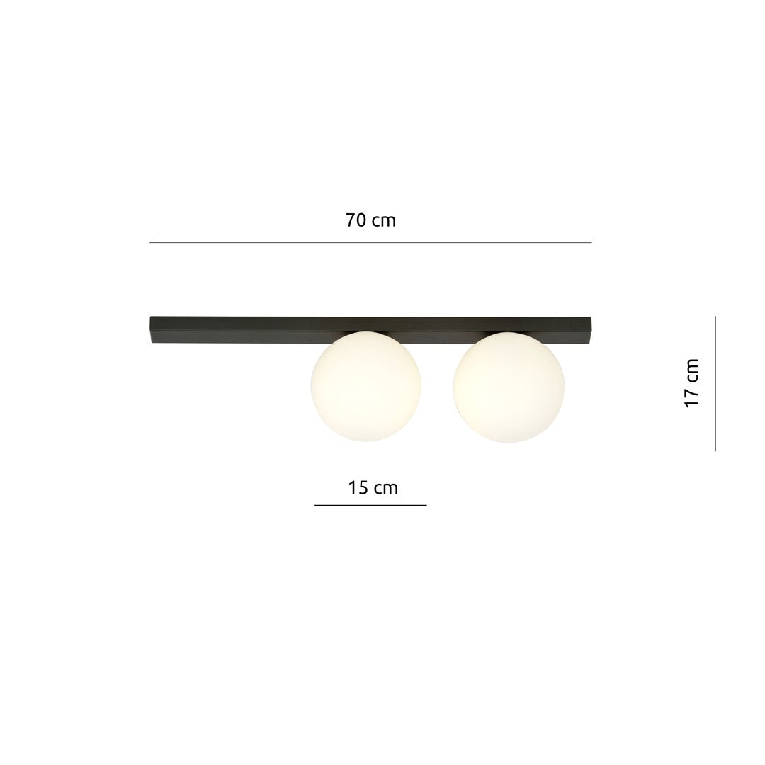 FIT 2 BLACK OPAL – Minimalistische plafondlamp met industriële flair