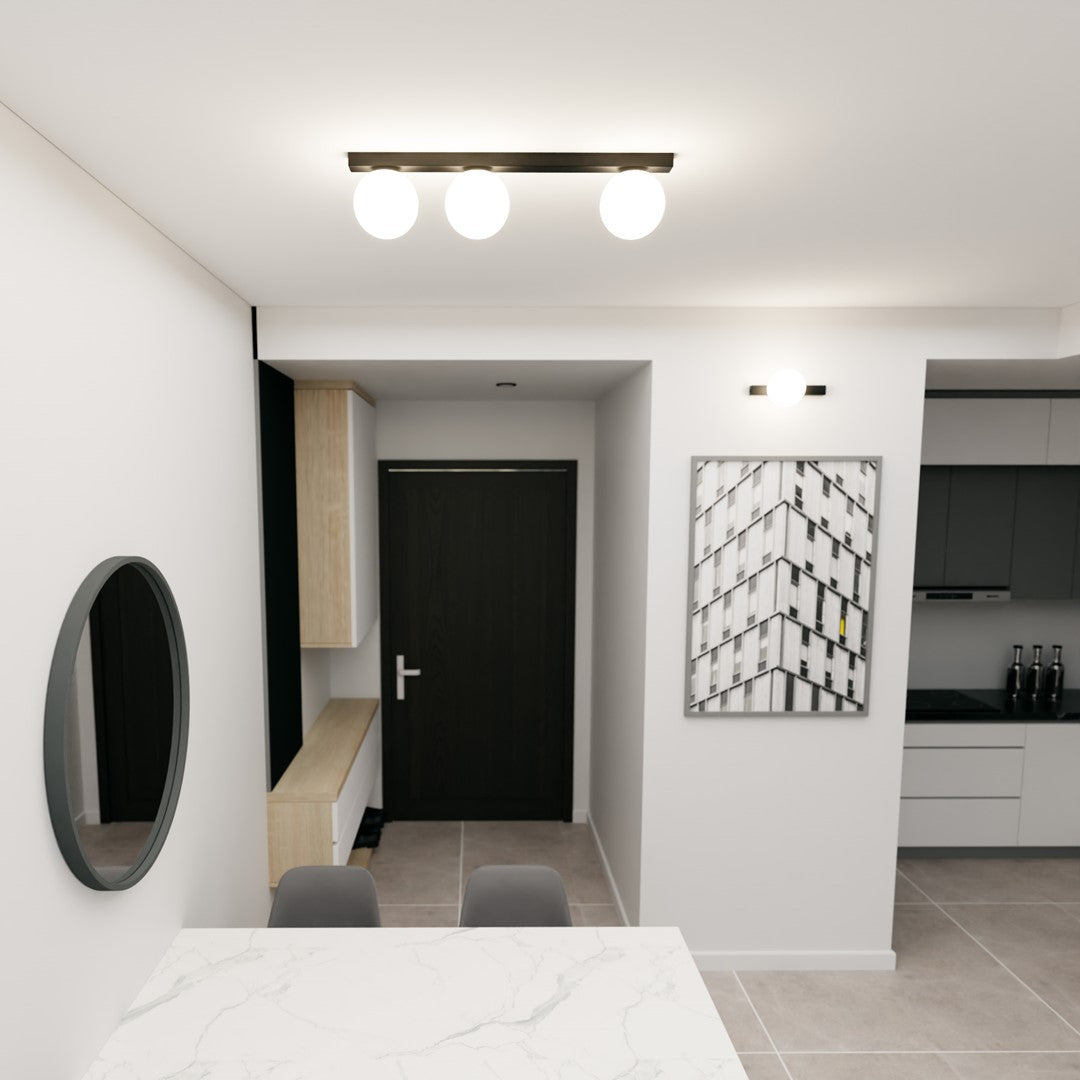 FIT 3 BLACK OPAL – Minimalistische plafondlamp met industriële uitstraling