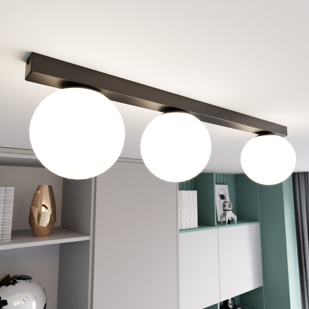 FIT 3 BLACK OPAL – Minimalistische plafondlamp met industriële uitstraling