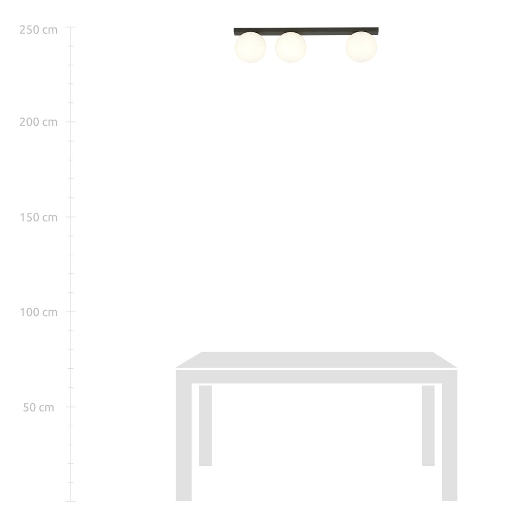 FIT 3 BLACK OPAL – Minimalistische plafondlamp met industriële uitstraling