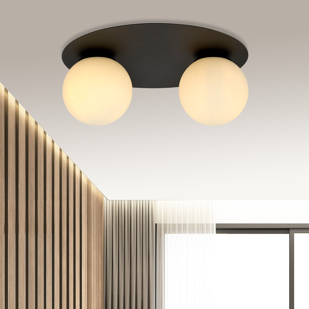 SOLAR 2 BLACK OPAL – Minimalistische plafondlamp met industriële uitstraling