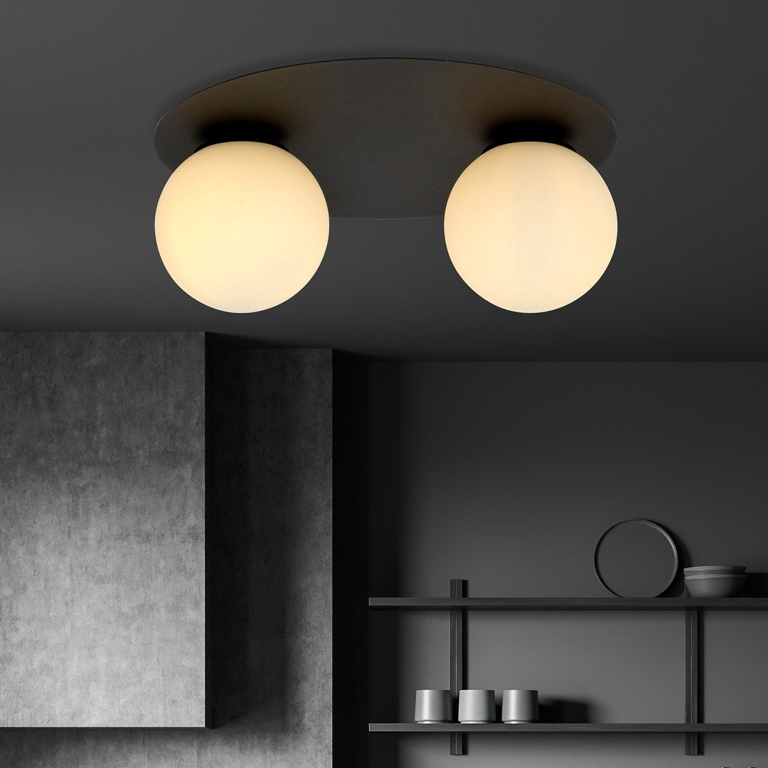SOLAR 2 BLACK OPAL – Minimalistische plafondlamp met industriële uitstraling