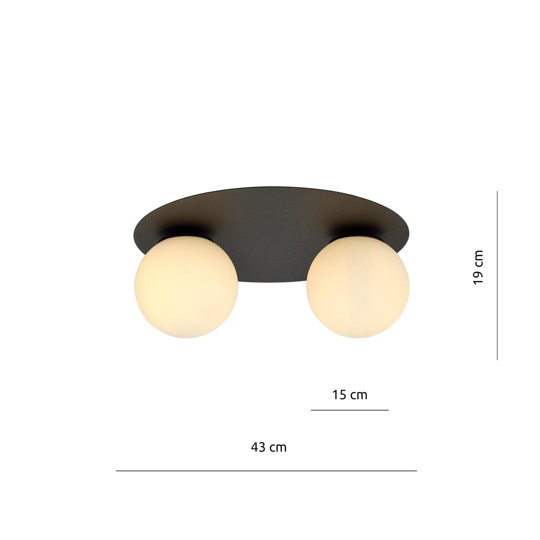 SOLAR 2 BLACK OPAL – Minimalistische plafondlamp met industriële uitstraling