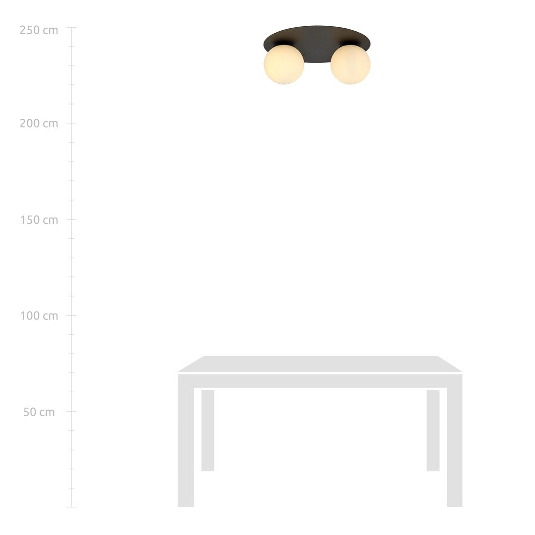 SOLAR 2 BLACK OPAL – Minimalistische plafondlamp met industriële uitstraling