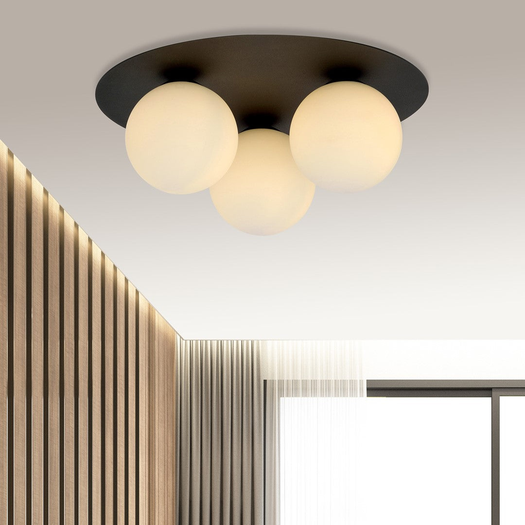SOLAR 3 BLACK OPAL – Stoere plafondlamp met industrieel karakter