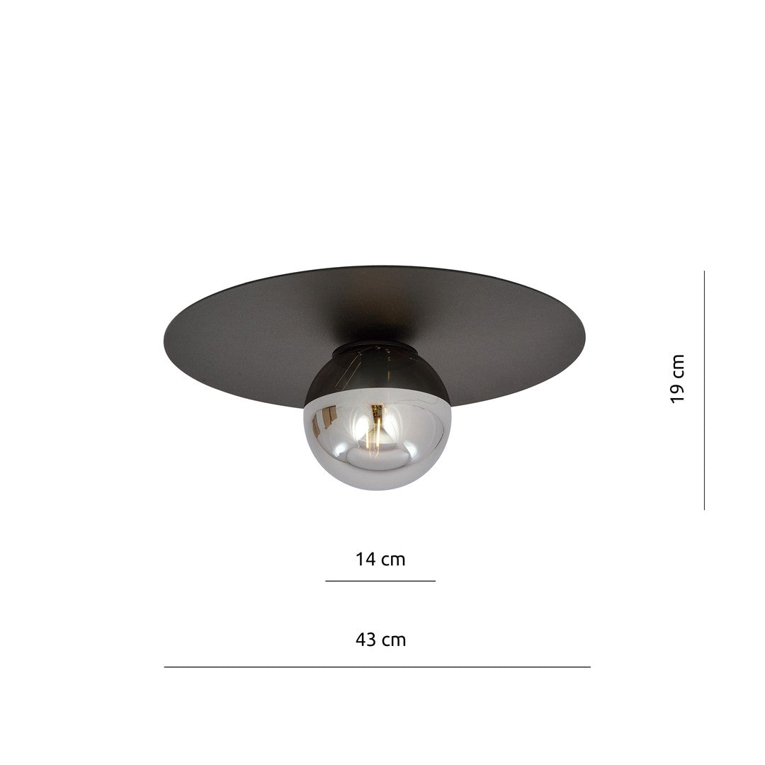 SOLAR 1 BLACK GRAFIT – Stoere plafondlamp met minimalistisch design