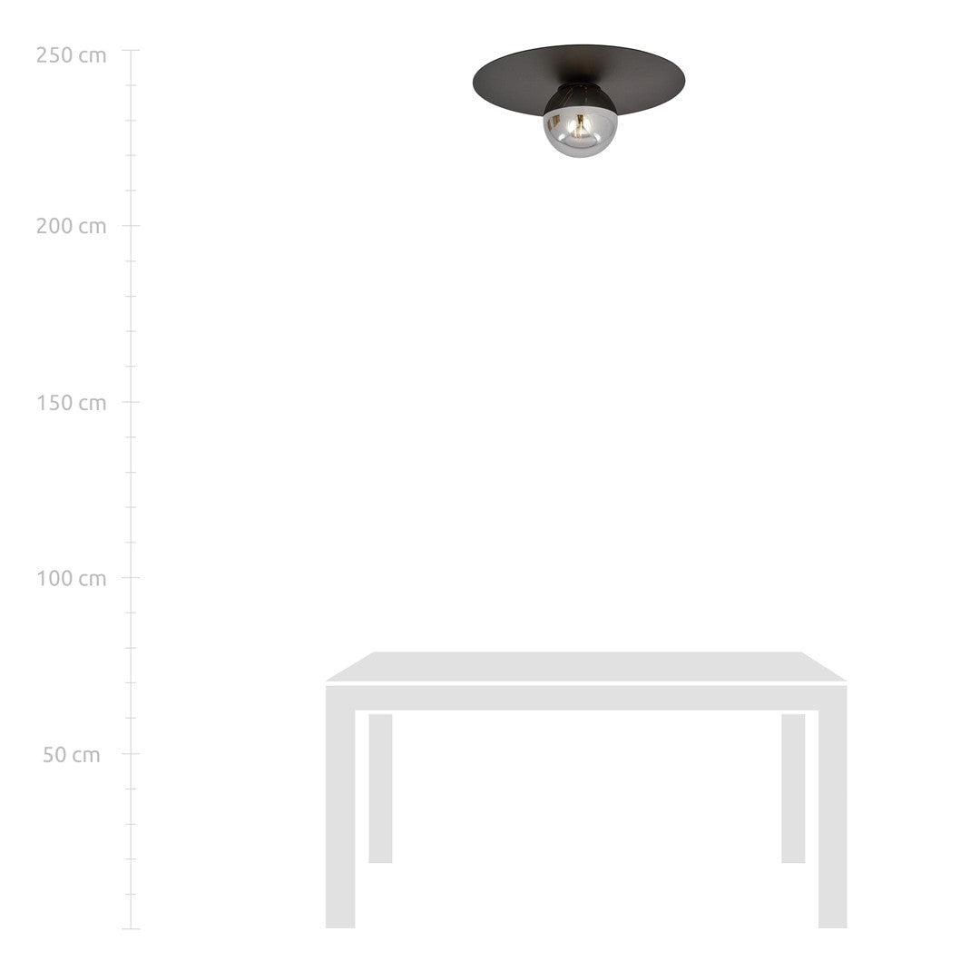 SOLAR 1 BLACK GRAFIT – Stoere plafondlamp met minimalistisch design