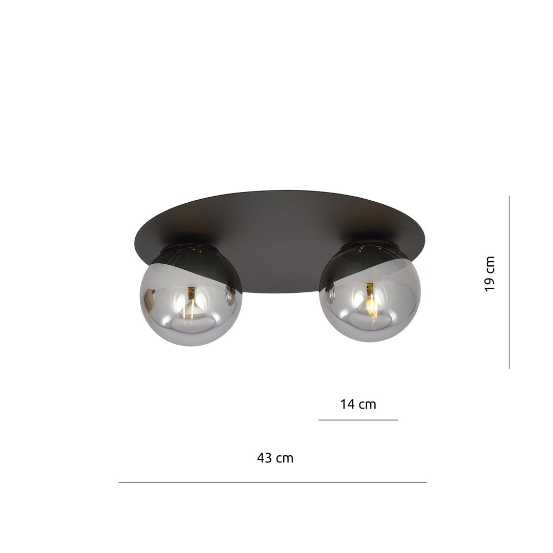 SOLAR 2 BLACK GRAFIT – Minimalistische plafondlamp met industriële flair