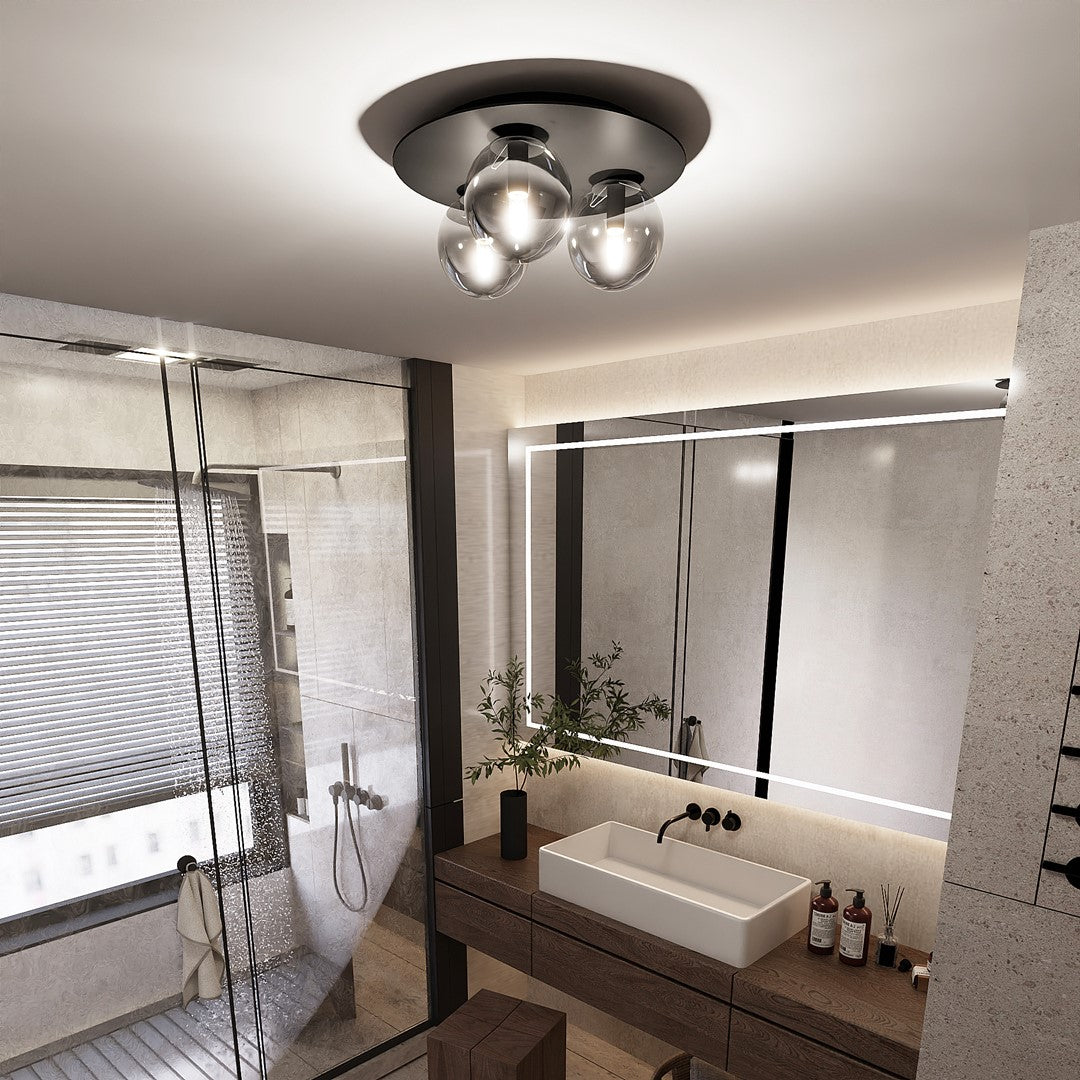 SOLAR 3 BLACK GRAFIT – Strakke plafondlamp met industrieel karakter