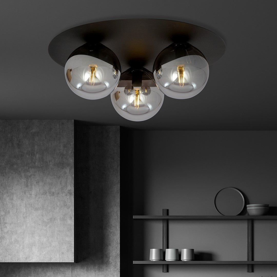 SOLAR 3 BLACK GRAFIT – Strakke plafondlamp met industrieel karakter