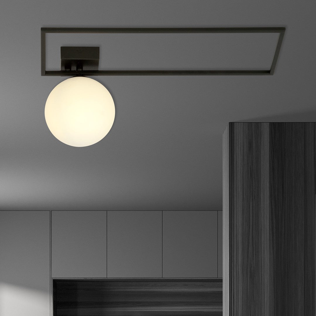 IMAGO 1A BLACK/OPAL – Minimalistische plafondlamp met industriële flair