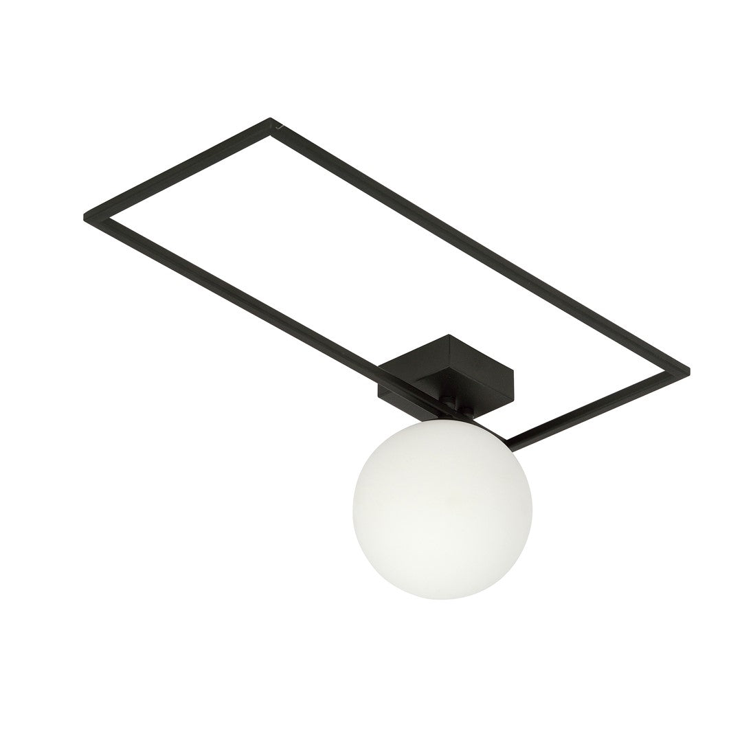 IMAGO 1A BLACK/OPAL – Minimalistische plafondlamp met industriële flair