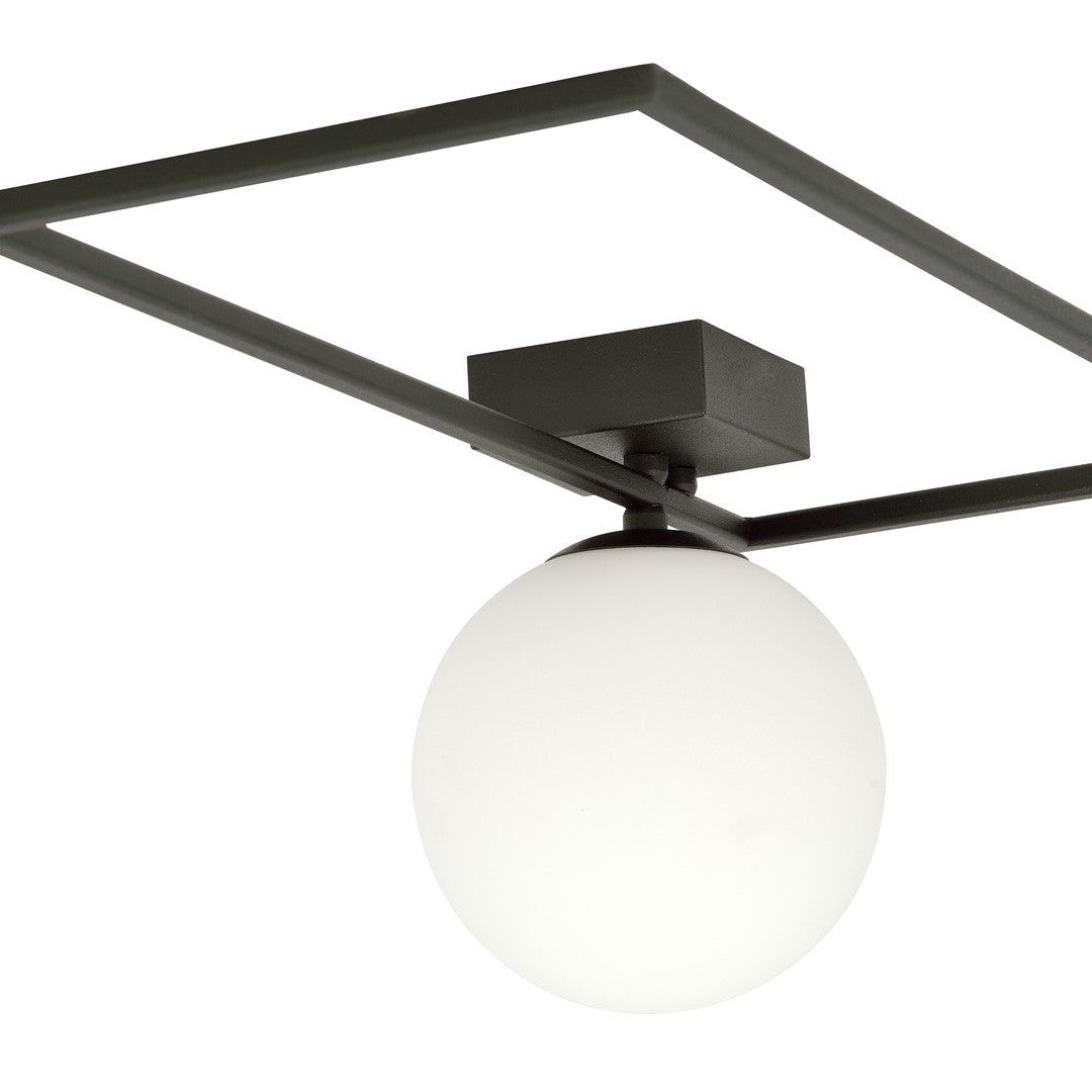 IMAGO 1A BLACK/OPAL – Minimalistische plafondlamp met industriële flair