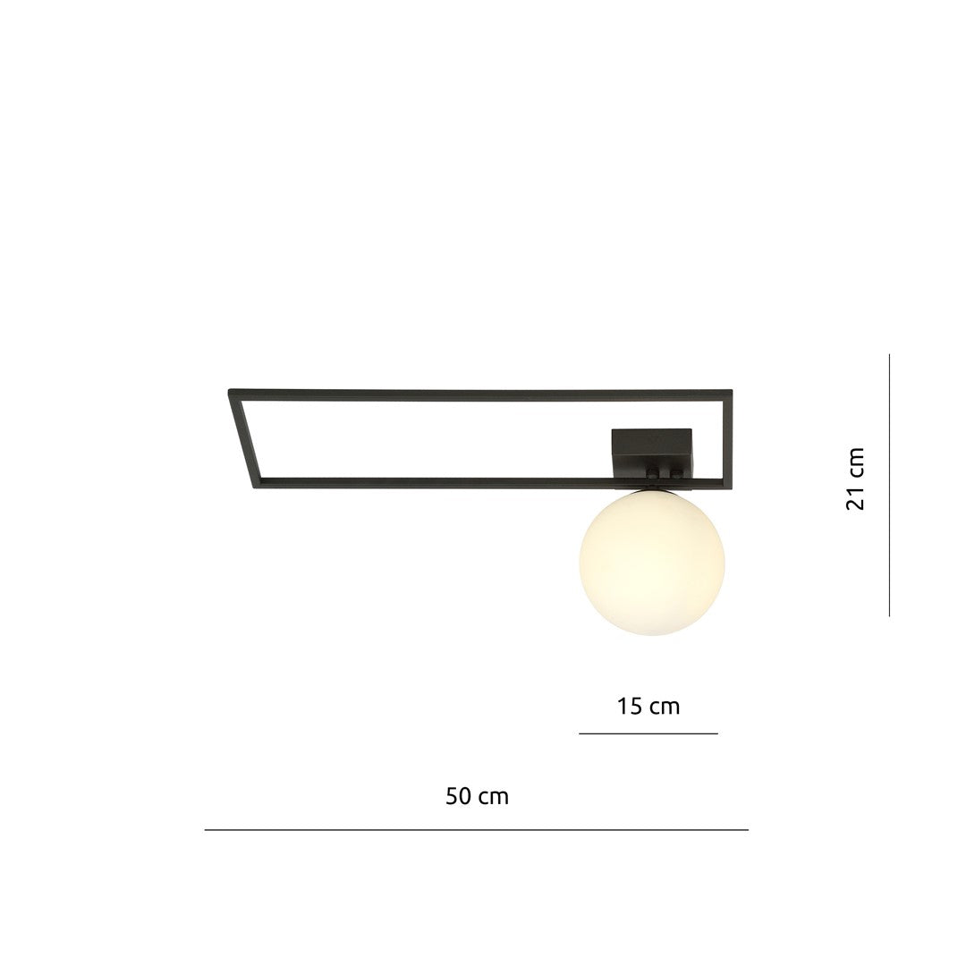 IMAGO 1A BLACK/OPAL – Minimalistische plafondlamp met industriële flair