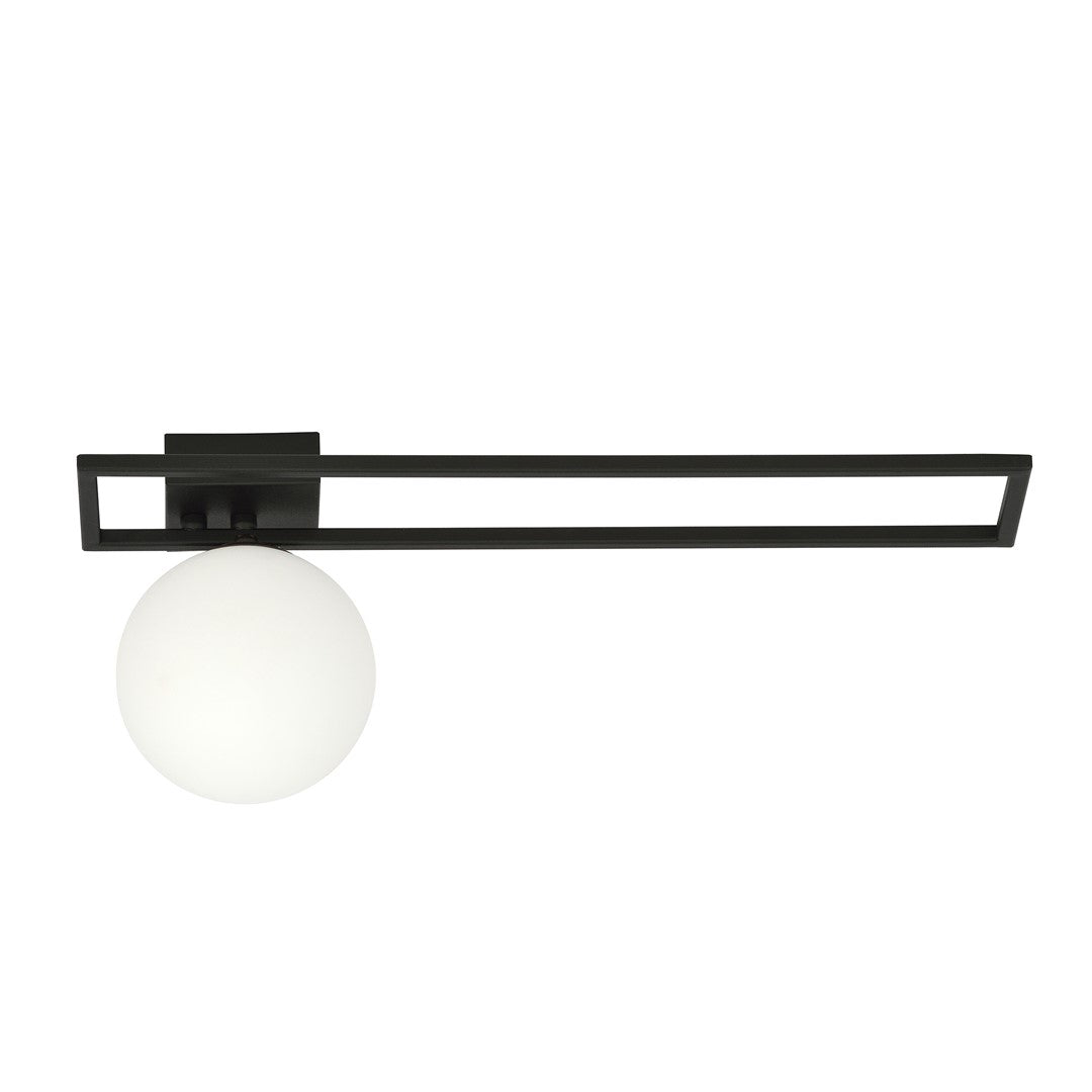 IMAGO 1C BLACK/OPAL – Minimalistische plafondlamp met industriële uitstraling