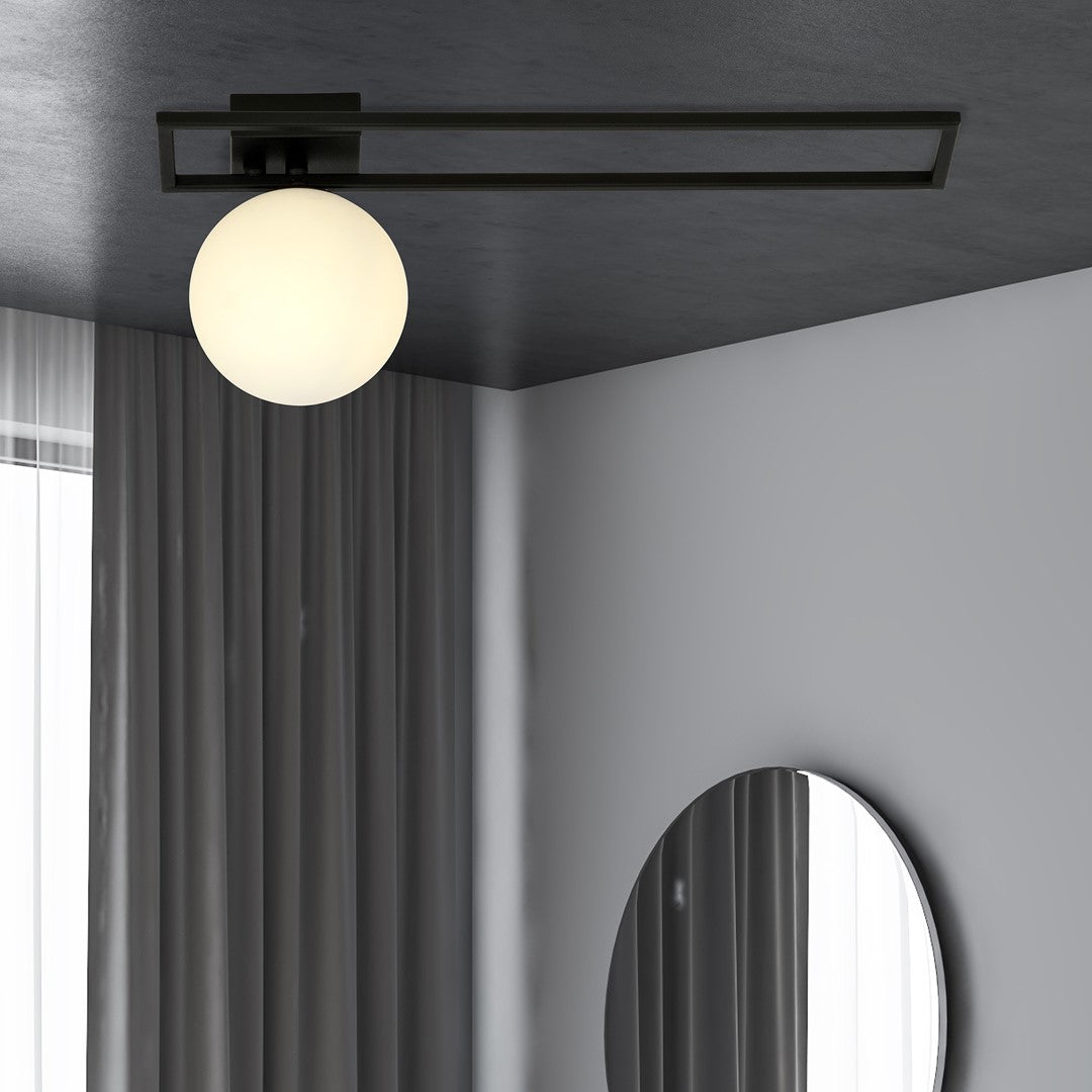 IMAGO 1C BLACK/OPAL – Minimalistische plafondlamp met industriële uitstraling