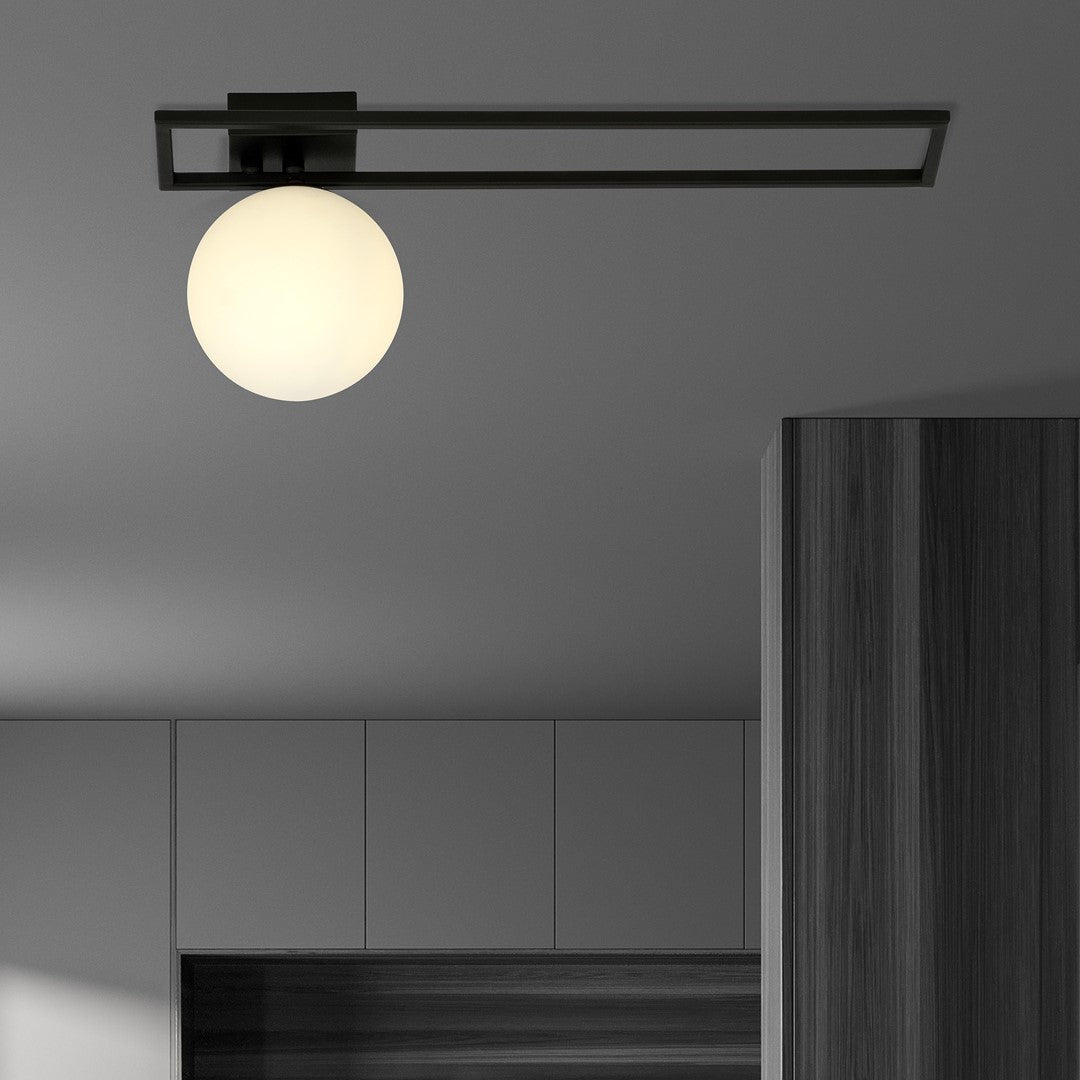 IMAGO 1C BLACK/OPAL – Minimalistische plafondlamp met industriële uitstraling