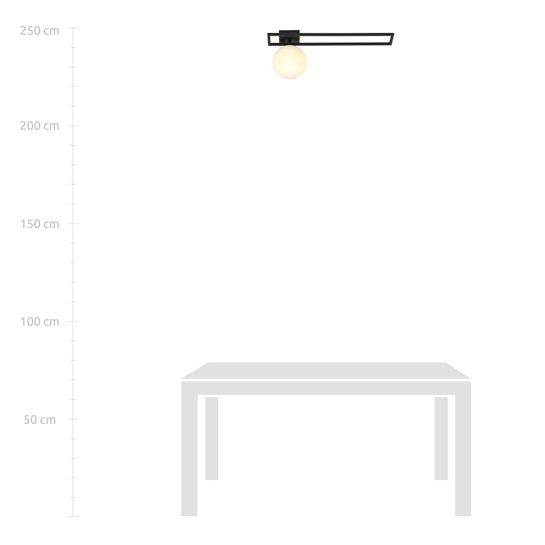 IMAGO 1C BLACK/OPAL – Minimalistische plafondlamp met industriële uitstraling