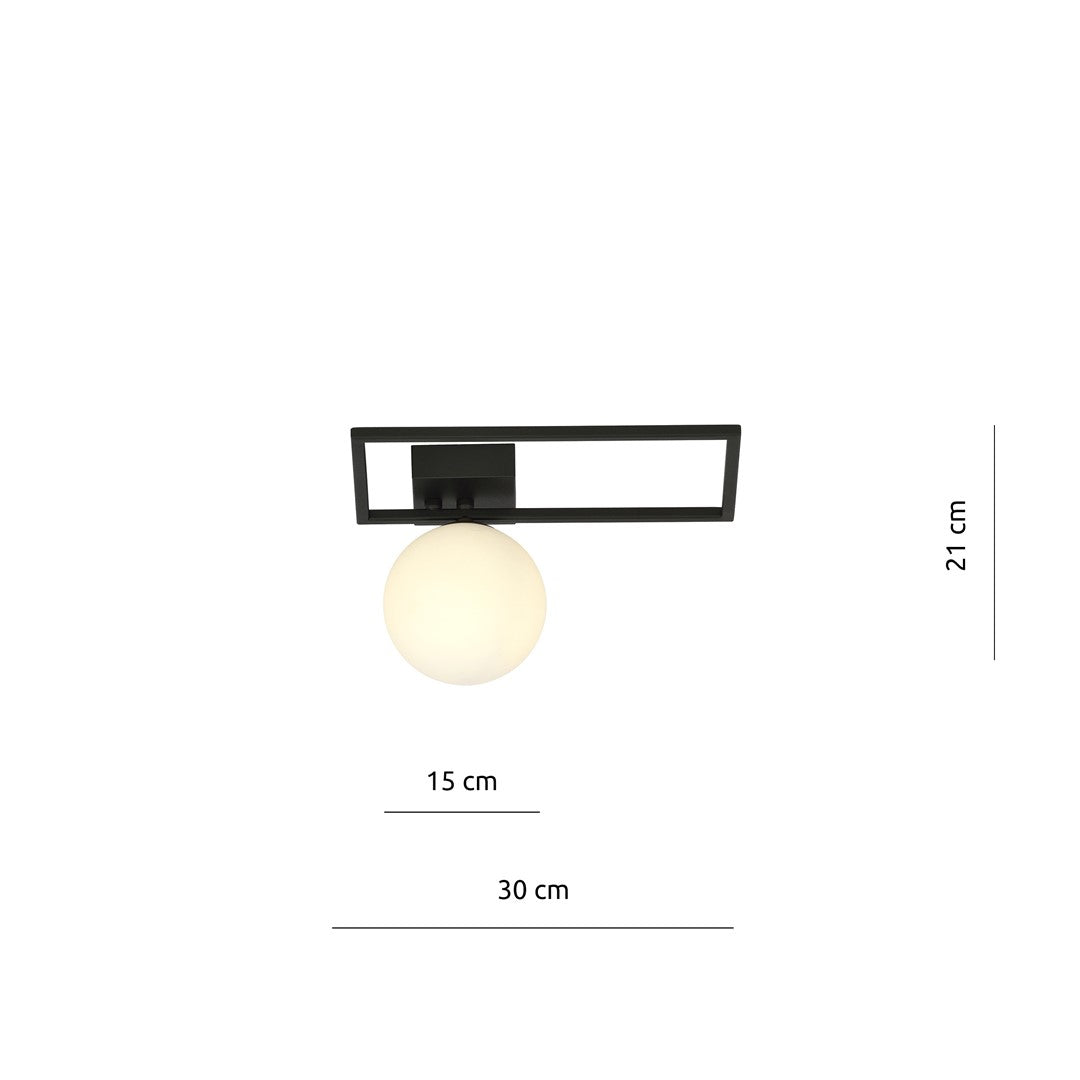 IMAGO 1D BLACK/OPAL – Minimalistische inbouwlamp met industriële flair