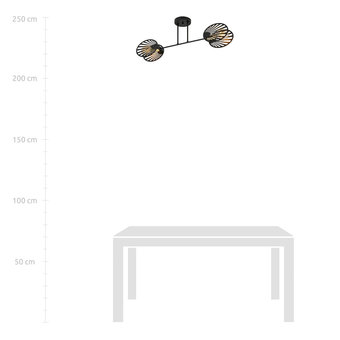 TALIA 2 – Luxueuze plafondlamp met gouden accenten voor een verfijnd interieurstatement