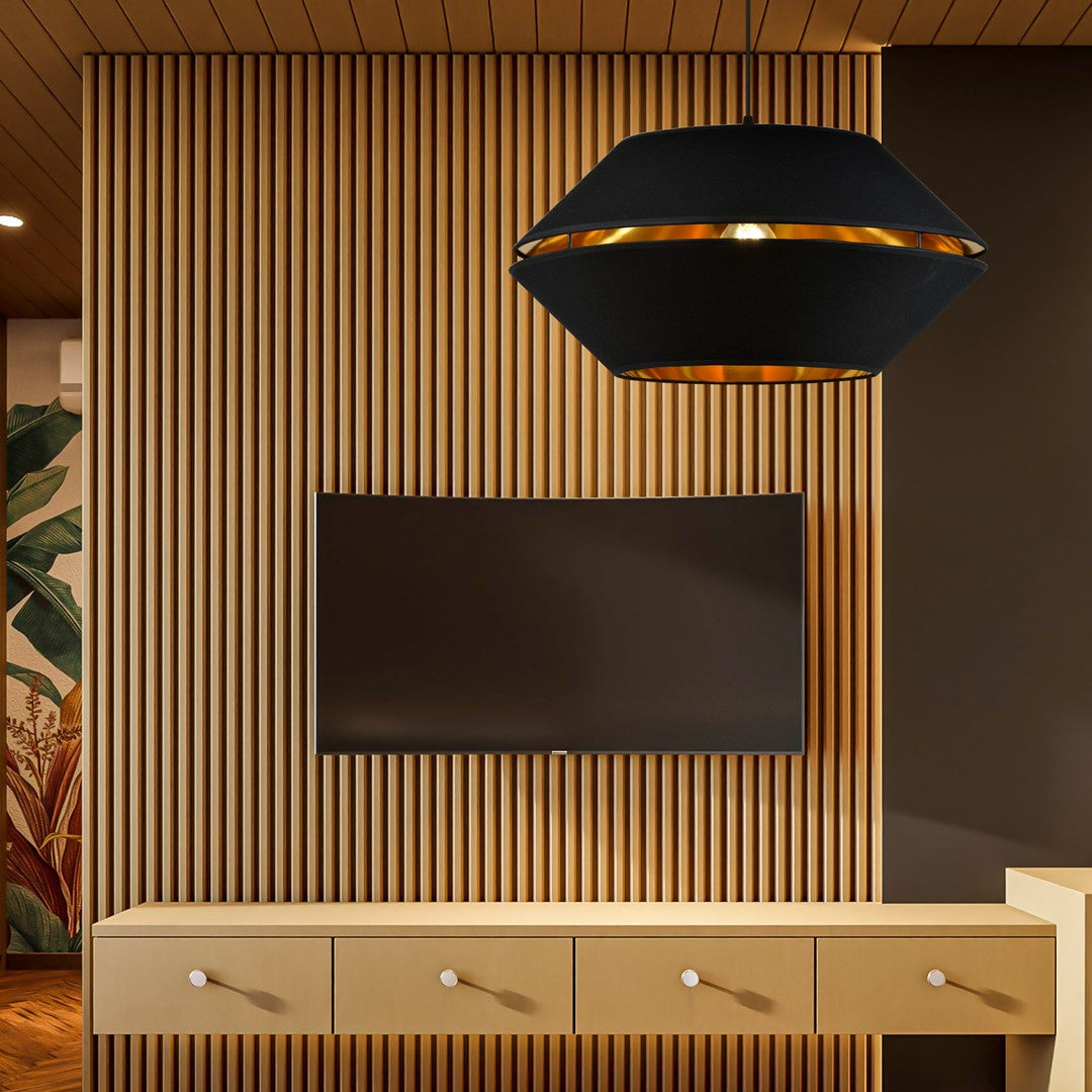 PIANO 1 Black Gold – Luxe zwarte lamp met warme gouden gloed
