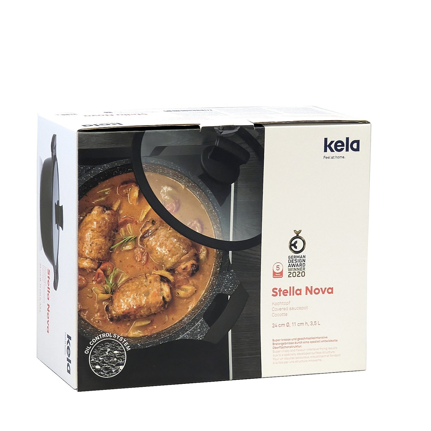 STELLA NOVA Kookset Kookpot – 24 cm (3,5 L) met Softtouch-handgrepen en energiezuinige RVS bodem