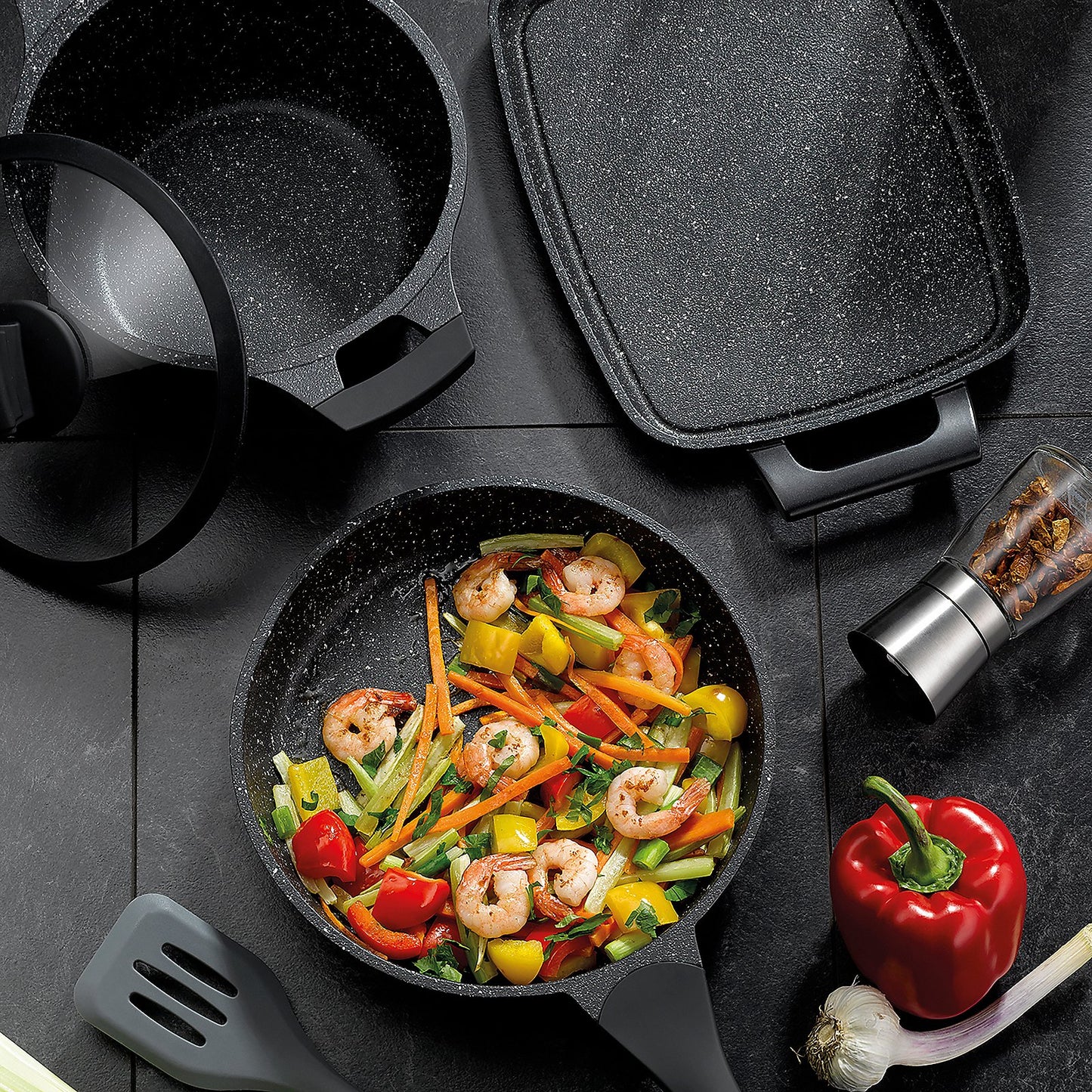 STELLA NOVA Kookset Kookpot – 24 cm (3,5 L) met Softtouch-handgrepen en energiezuinige RVS bodem