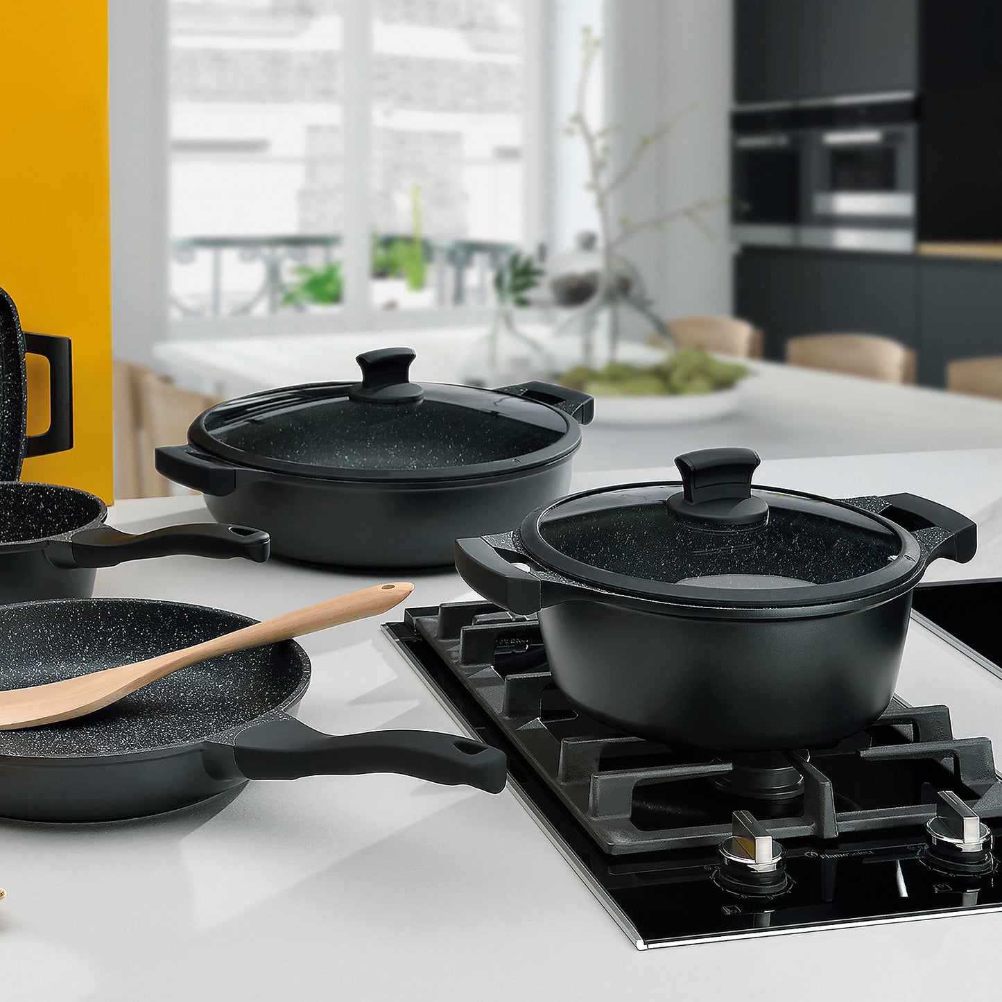 STELLA NOVA Kookset Kookpot – 24 cm (3,5 L) met Softtouch-handgrepen en energiezuinige RVS bodem