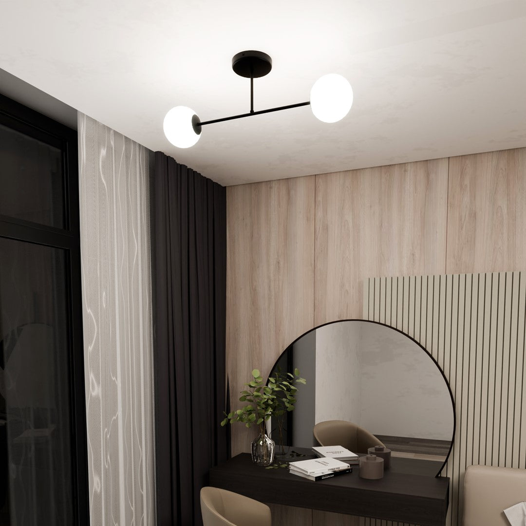 ROMA 2 – Minimalistische plafondlamp met opaalglas voor moderne interieurs