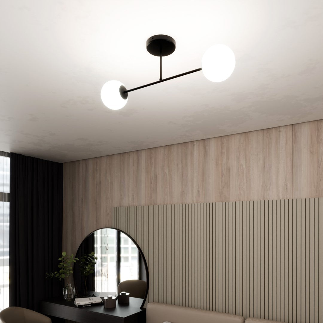 ROMA 2 – Minimalistische plafondlamp met opaalglas voor moderne interieurs