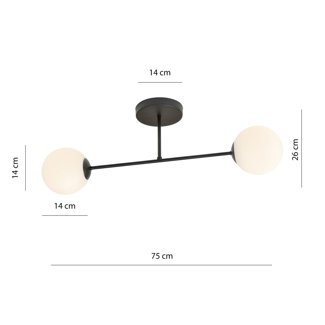 ROMA 2 – Minimalistische plafondlamp met opaalglas voor moderne interieurs