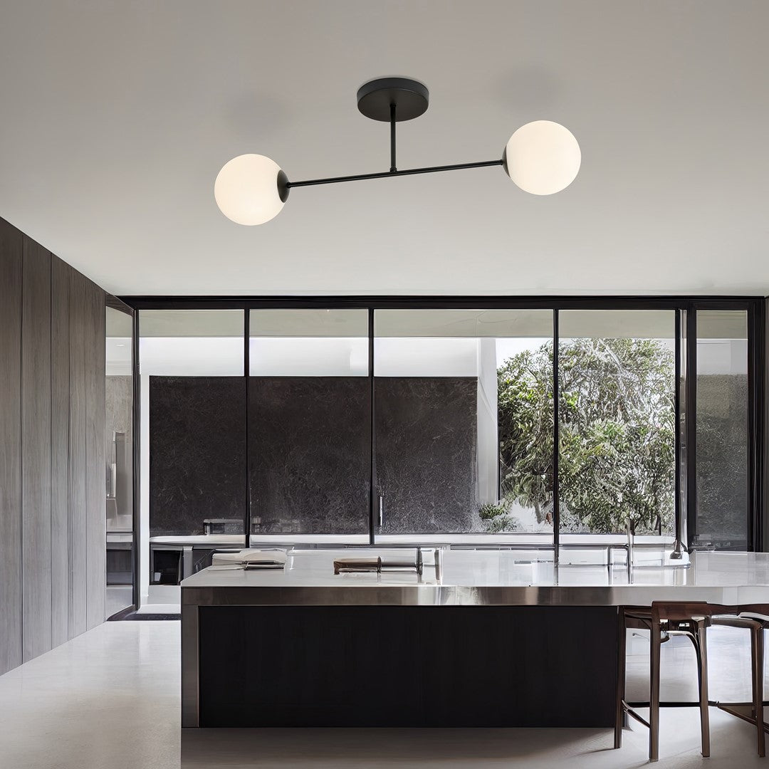 ROMA 2 – Minimalistische plafondlamp met opaalglas voor moderne interieurs