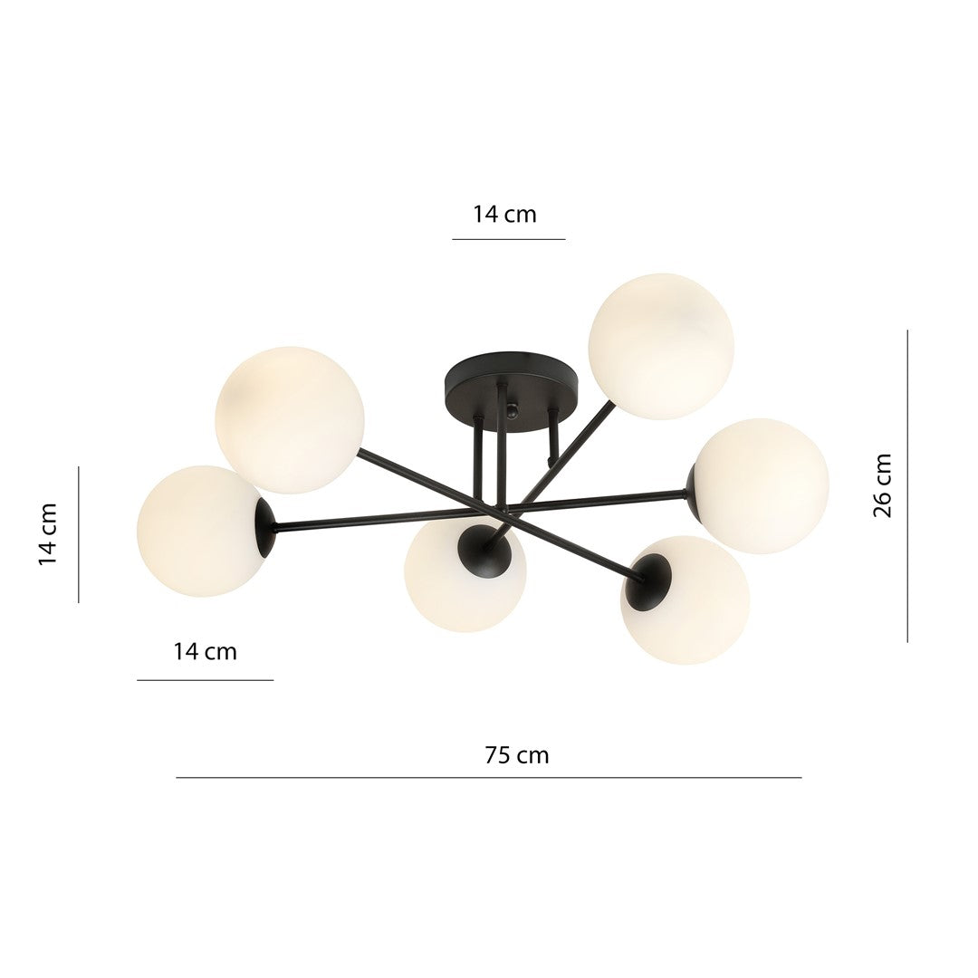 ROMA 6 – Strakke plafondlamp met modern karakter voor elk interieur