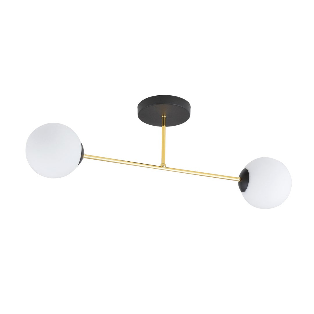 MAGNUM 2 – Luxe plafondlamp met gouden accenten en glazen kappen