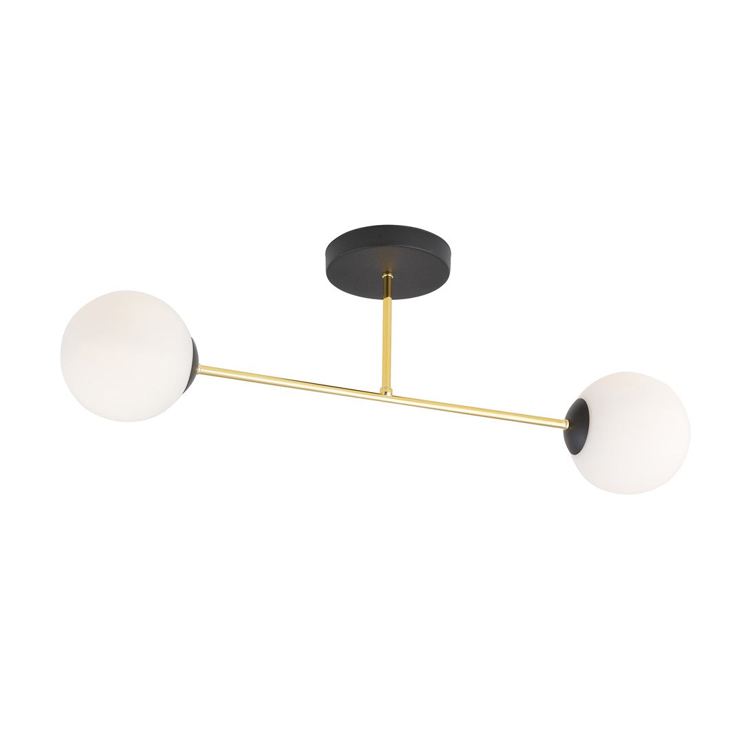 MAGNUM 2 – Luxe plafondlamp met gouden accenten en glazen kappen