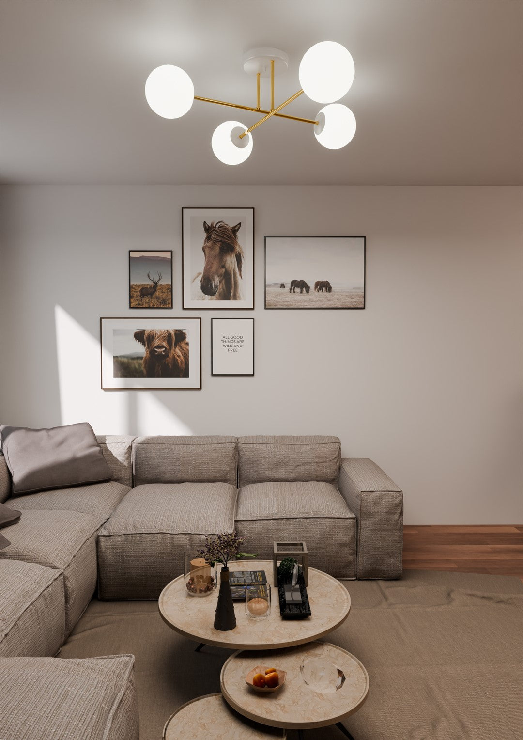 MAGNUM 4 – Luxueuze plafondlamp met opaalglas en gouden accenten voor een stijlvol interieur
