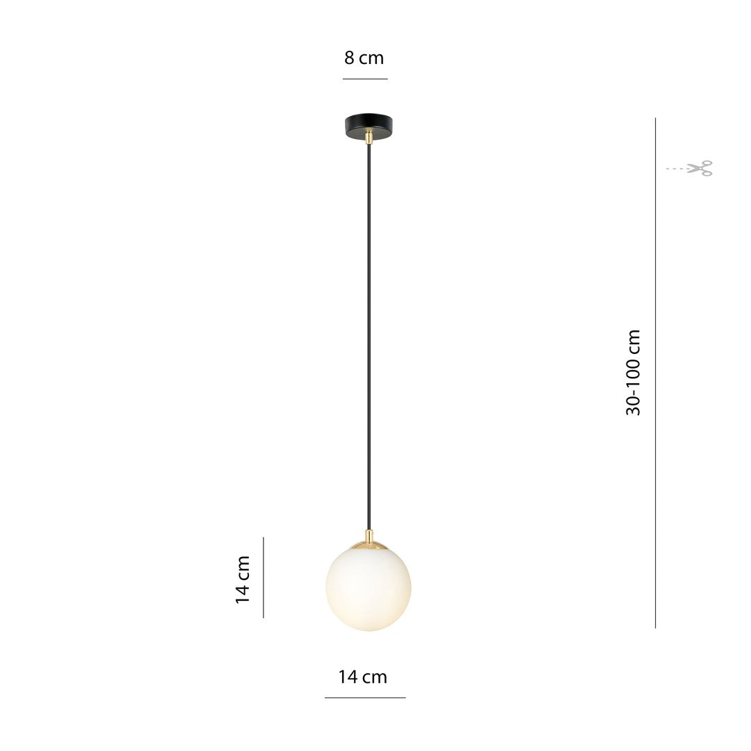 ROYAL 1 Black – Minimalistische plafondlamp met verfijnde gouden accenten