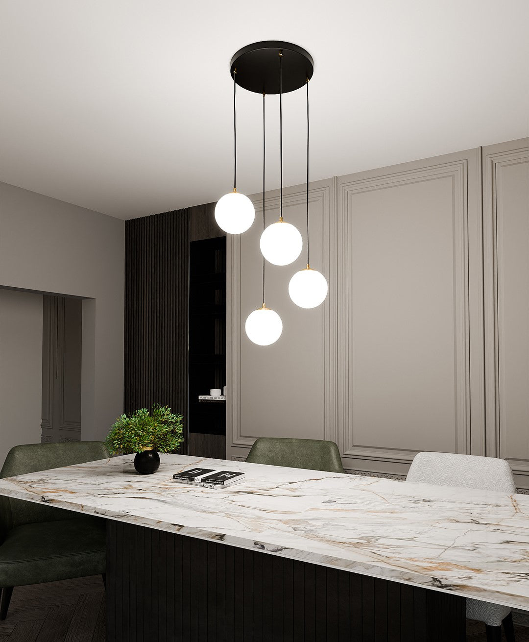 ROYAL 4 Black – Minimalistisch plafonddesign met een vleugje goud