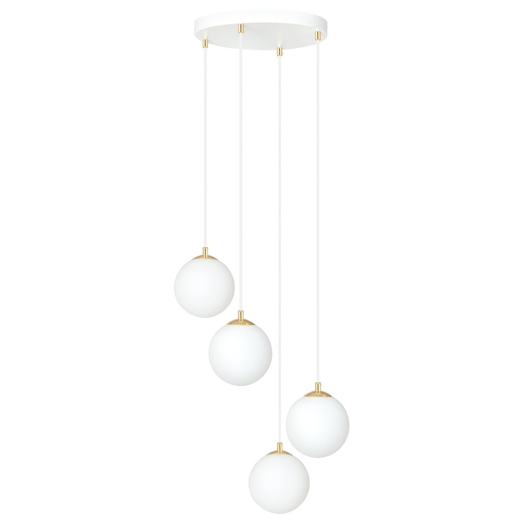ROYAL 4 White – Strakke plafondlamp met gouden elegantie en veelzijdigheid