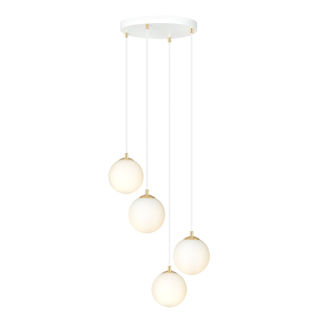 ROYAL 4 White – Strakke plafondlamp met gouden elegantie en veelzijdigheid
