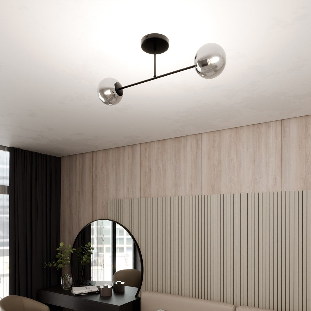 ROMA 2 – Minimalistische plafondlamp met stijlvol grafietdesign voor moderne interieurs