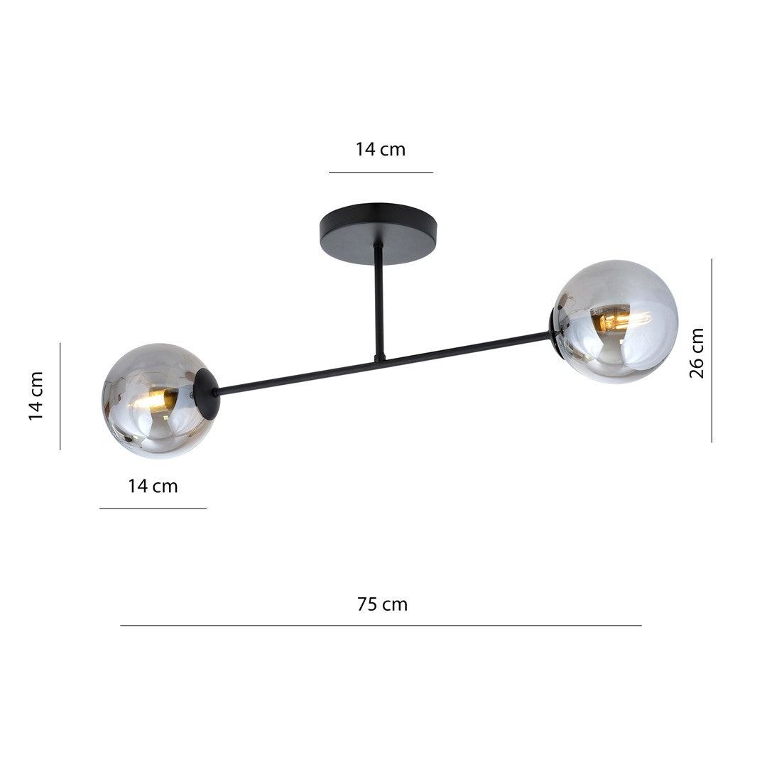 ROMA 2 – Minimalistische plafondlamp met stijlvol grafietdesign voor moderne interieurs