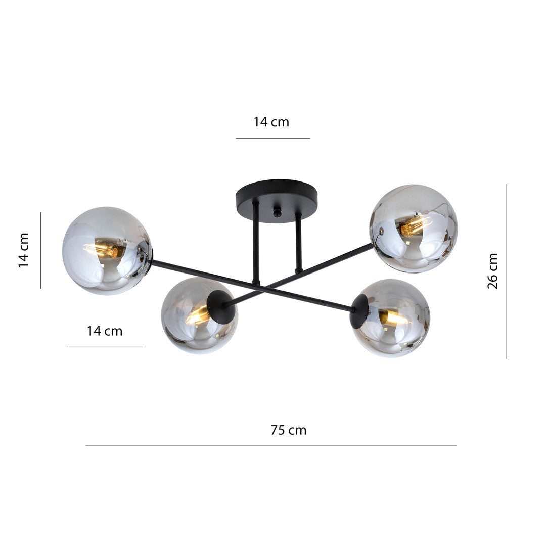 ROMA 4 – Minimalistische plafondlamp voor moderne elegantie en optimale verlichting