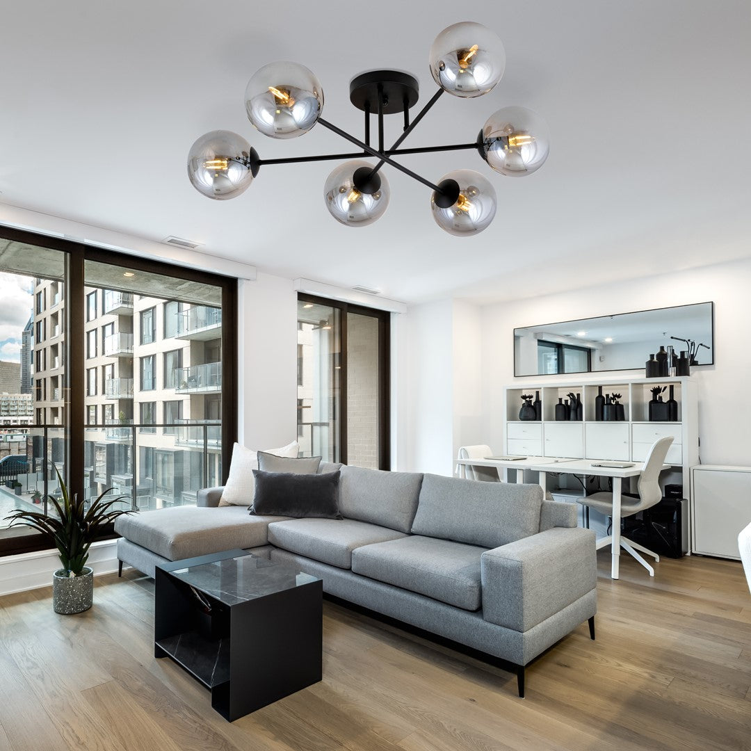 ROMA 6 – Minimalistische plafondlamp met zes spots voor krachtige lichtverspreiding
