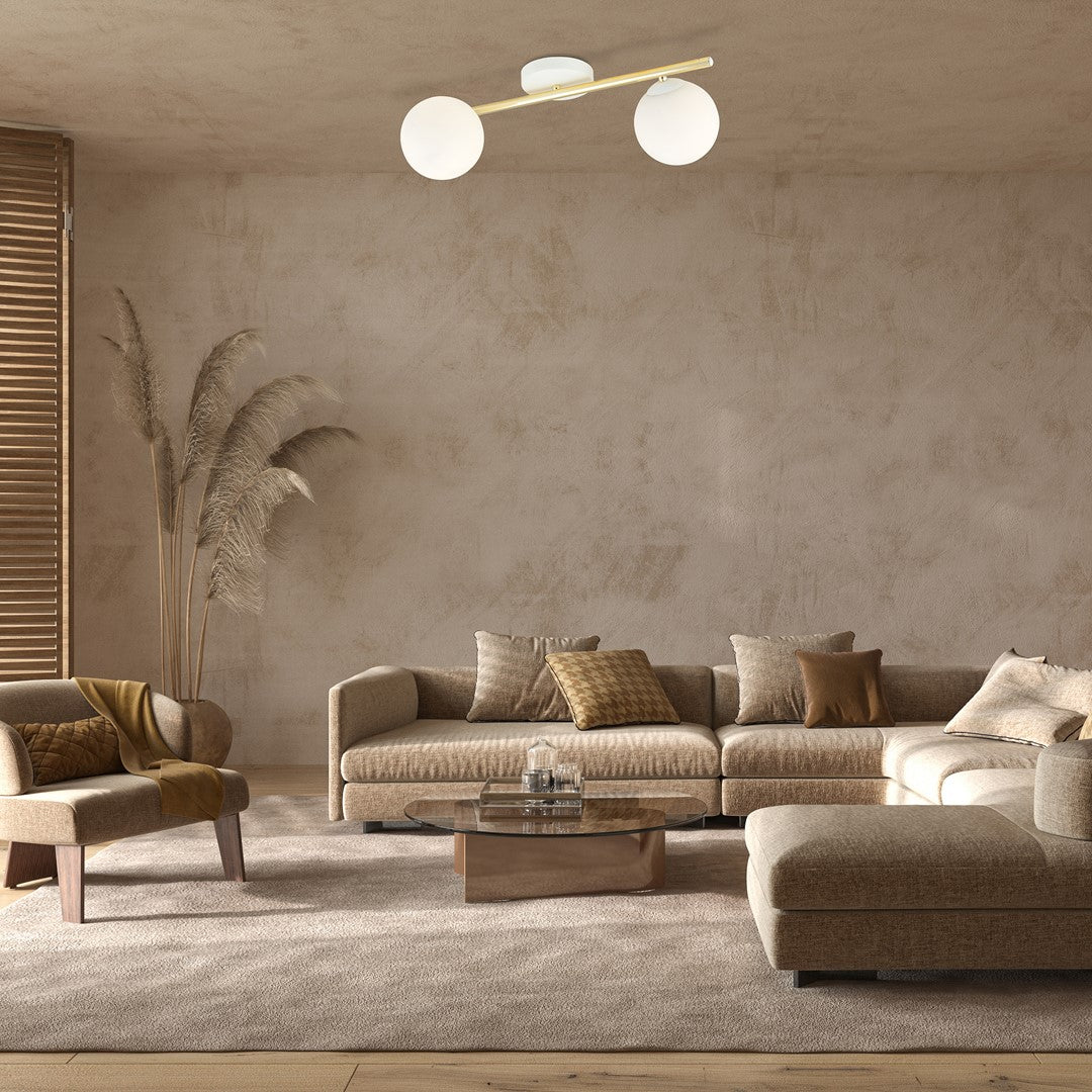 SPLENDI 2 – Elegante plafondlamp met gouden accenten voor een stijlvolle ambiance